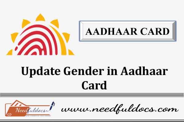 Update Change Edit Correction Gender in Aadhaar Card Aadhar UIDAI